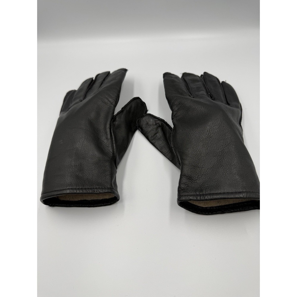 US Military Black‎ Leather Gloves Cold Weather Wool Lined Size XL Steinberg